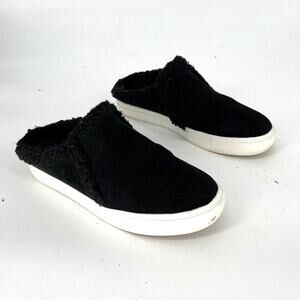 Caslon Black Fuzzy Slip-On Mules